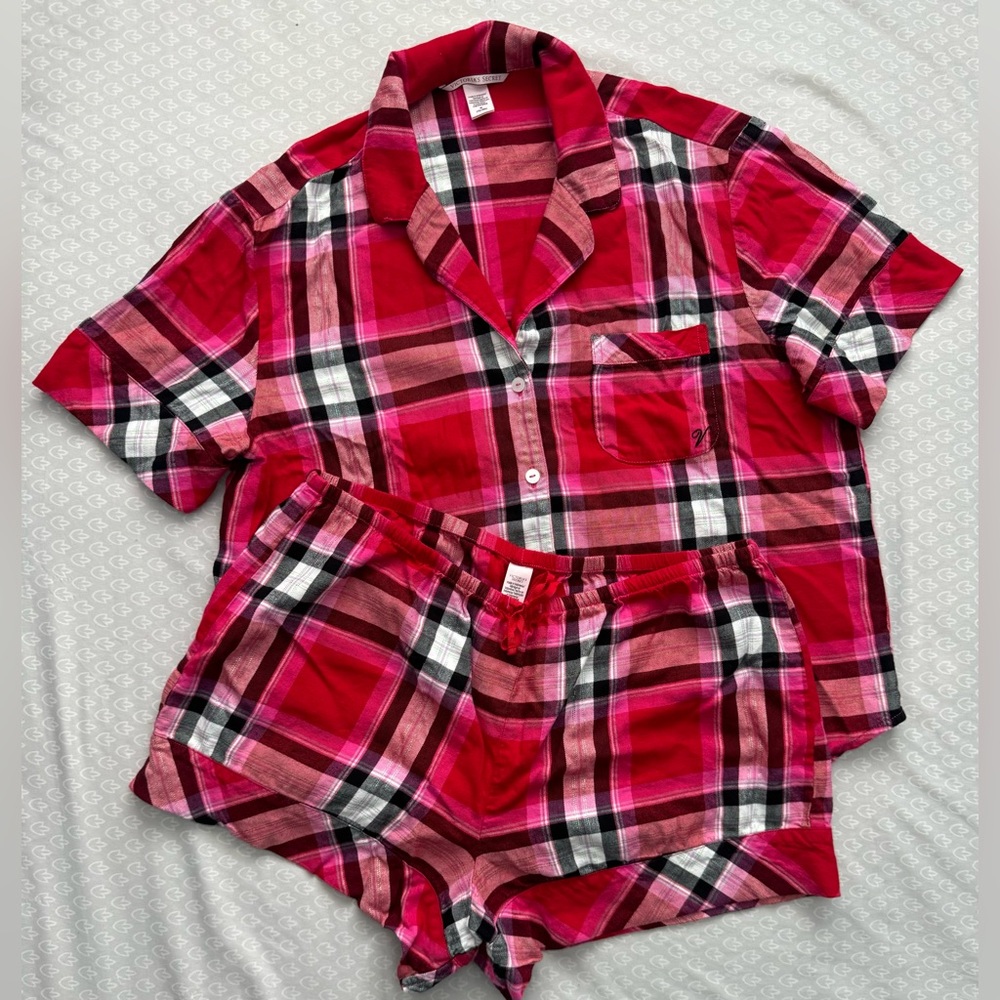 Victorias Secret flannel short pajama set